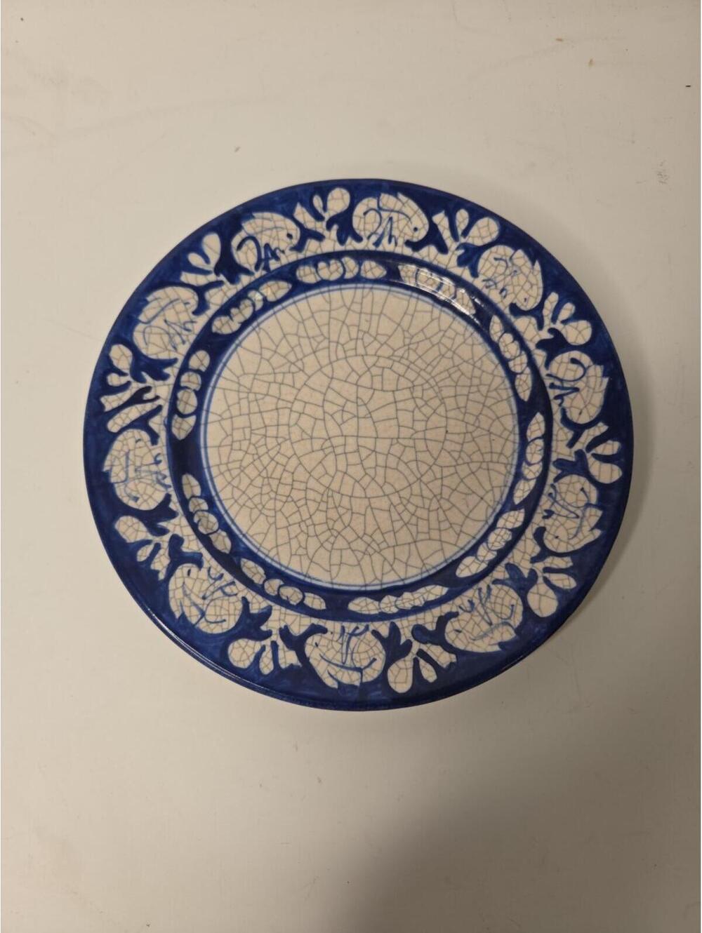 Antique Dedham Pottery Rabbit 8" Crackled Dinner Plate Bunny Arts and Crafts